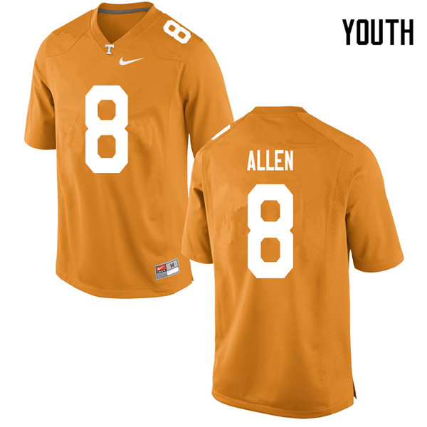 Youth #8 Jordan Allen Tennessee Volunteers College Football Jerseys Sale-Orange - Click Image to Close